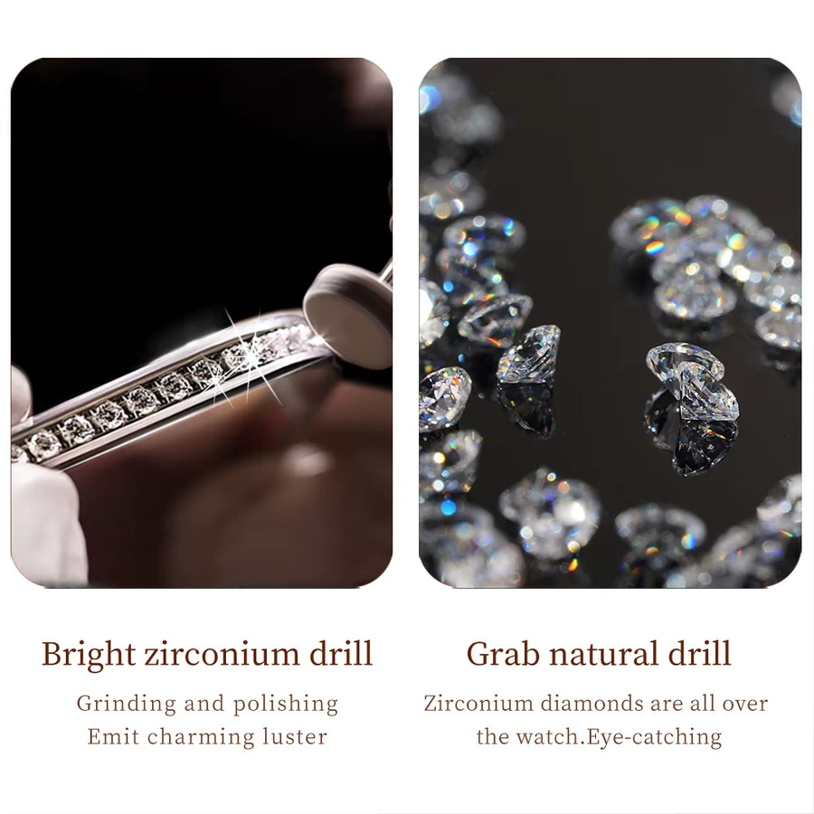 Olevs Armbanduhr Edelstahl, Roségold, Diamant, Quarz, Damen - Bild 4