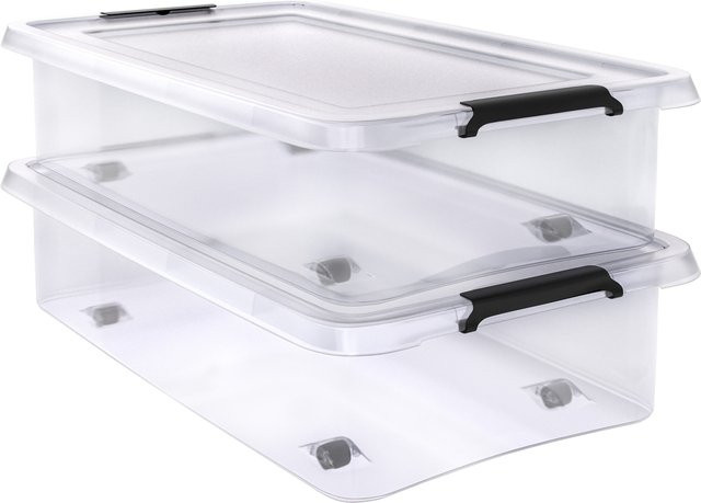 Deuba 2er-Set Aufbewahrungsboxen transparent stapelbar B/T/H: 60 x 40 x 17 cm - Bild 1