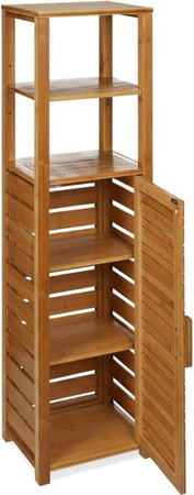 Relaxdays Badregal aus Bambus in Natur mit 6 Ablagen, H x B x T: 119 x 33 x 25,5 cm