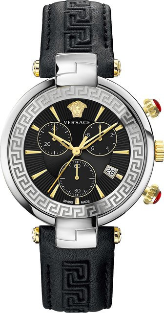 Versace Chronograph, Quarz, Edelstahl, 41 mm, Leder, Herren - Bild 1