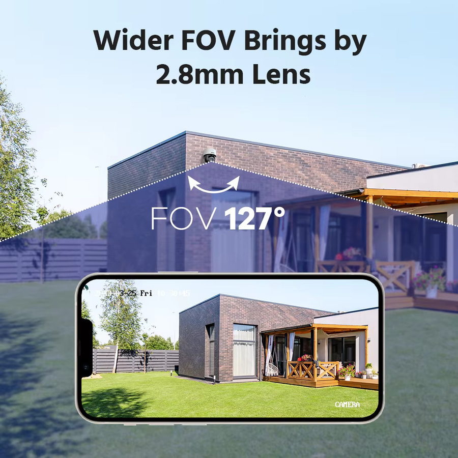 ANNKE CPT800 4K 8MP PT PoE IP-Sicherheitskamera mit 2-Wege-Audio, Auto-Tracking Lite, KI-Menschenerkennung und Smart Dual Light in Weiß - Bild 4