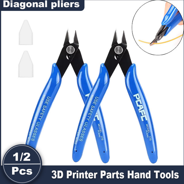 LIXIU Universalzange und Elektronik-Seitenschneider Set, Drahtschneider für 3D-Drucker, Blau - Bild 1