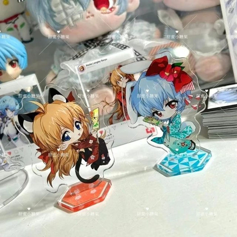 Bandai EVA Acryl Standfigur Ayanami Rei und Asuka Langley Soryu Anime Ornament aus Kunststoff in Mehrfarbig und Braun - Bild 1