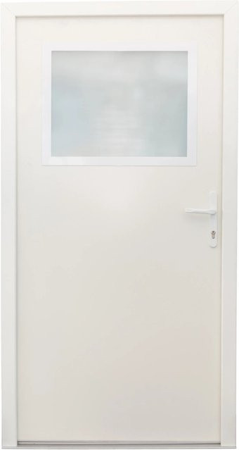 Splendoor Stahl-Nebeneingangstür NS2 Weiß nach außen öffnend mit Rechtsanschlag B/T/H: 98 x 6 x 198 cm - Bild 1