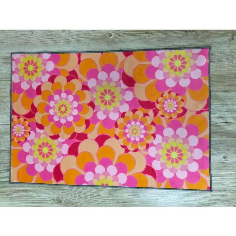 Karpetti Bunter Teppich mit Retro-Blumenmuster in Pink und Orange, B/B: 180 x 230 cm - Bild 2