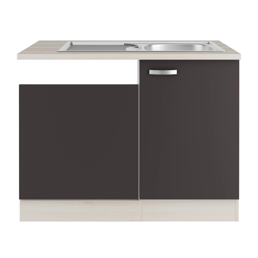 OPTIFIT Faro220 Küchen-Spülenunterschrank in Anthrazit mit mattem Design - Bild 2