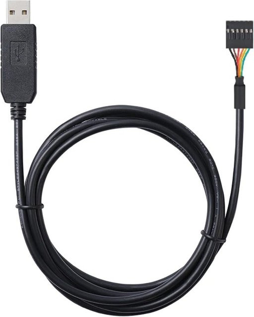 JavicTech USB zu serielles TTL-232R-3V3 UART-Konverterkabel in Schwarz mit FT232-Chipsatz für Windows, Linux und MAC OS - Bild 1