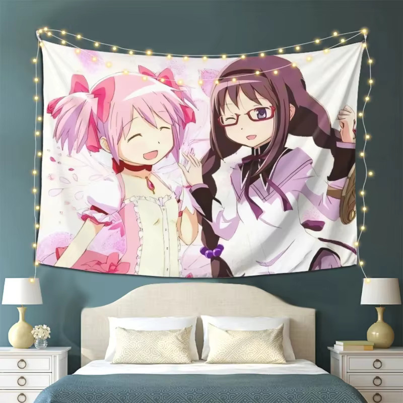 VIKAMA Puella Magi Madoka Magica Anime Wandteppich, Mehrfarbiger Wandbehang für Schlafzimmer und Wohnheim, Rechteckig - Bild 2