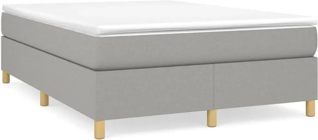 vidaXL Boxspringbett aus Stoff in Hellgrau, B/T: 140 x 200 cm - Bild 1