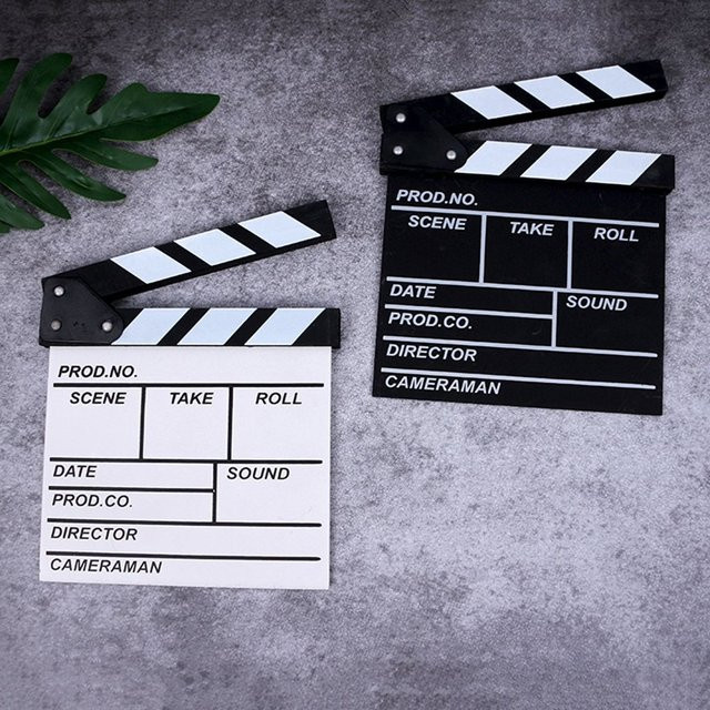 Regisseur-Clapperboard für Vlog-Aufnahmen und Filmproduktionen in Schwarz, Breite: 30 cm, Höhe: 27 cm - Bild 1
