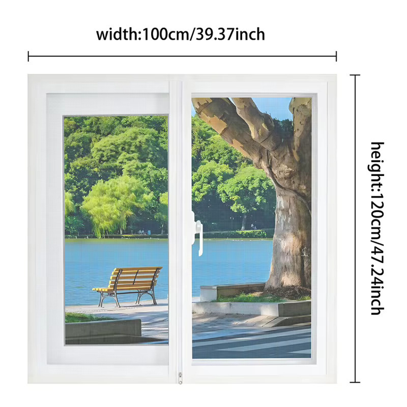 TranquilTouch Fliegengitter-Set Weiß mit Reißverschluss-Fenster und einfacher Montage ohne Bohren - Bild 2