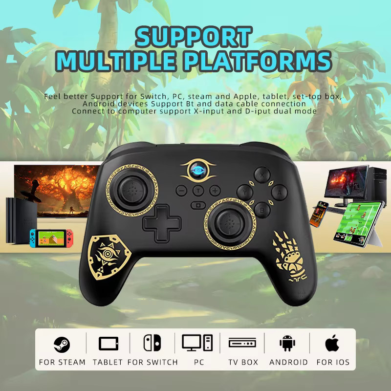 VILCORN S11 Multi-Plattform Kabelloser Spiele-Controller in Schwarz für Nintendo Switch und PC mit Dualer Vibration und Sechs-Achsen-Bewegungserkennung - Bild 2