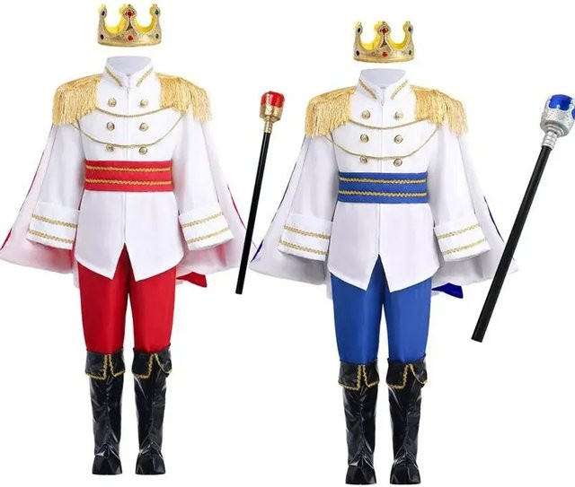 HHYRCOS König Prinz Cosplay Kostüm, Fantasy, Plüsch / Textil, Bunt / Mehrfarbig - Bild 1