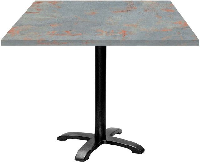 RestooTab Tisch Bazila quadratisch in Stein-Optik, Farbe Grau/Schwarz, B/T/H: 90 x 90 x 74 cm - Bild 1