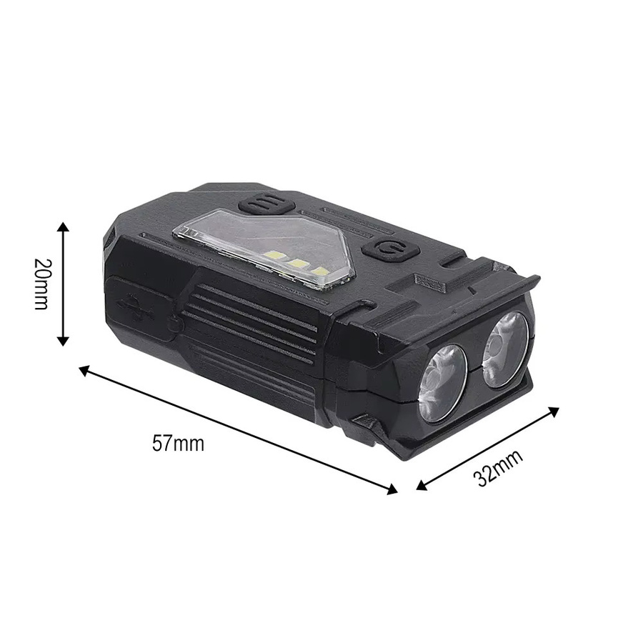 BORUiT LED-Schlüsselanhänger EDC-Taschenlampe mit 400 Lumen, wiederaufladbare Arbeitslicht-Taschenlampe mit Magnet und Typ-C-Anschluss, Schwarz - Bild 5