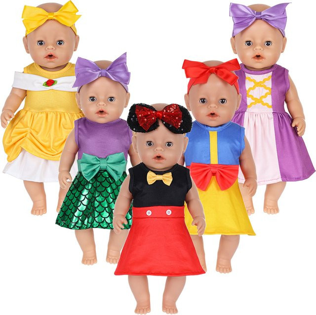 Dearbei Prinzessinnenkleid Outfit-Set für 18-Zoll-Puppen mit Haarband in Multicolour - Bild 1