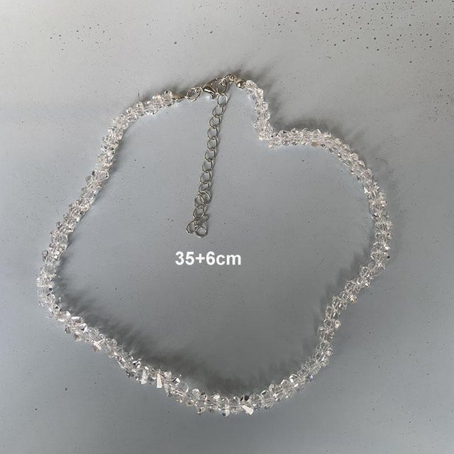 Choker Halskette Multicut Kristall Glas, Perlen, Transparent, Damen, gray - Bild 1