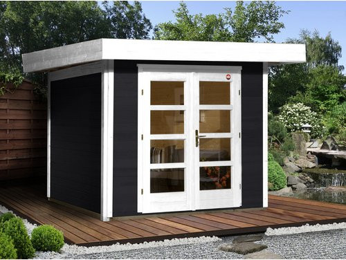 WEKA Gartenhaus Designhaus 126 Plus Flachdach aus europäischer Fichte in Anthrazit oder Weiß, B/H/T: 356 x 249 x 211 cm - Bild 3