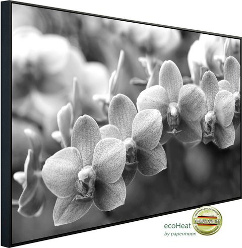 papermoon EcoHeat Infrarotheizung mit Blumen-Design in Schwarz und Weiss, Matt-Effekt, mit App-Steuerung und Überhitzungsschutz - Bild 1