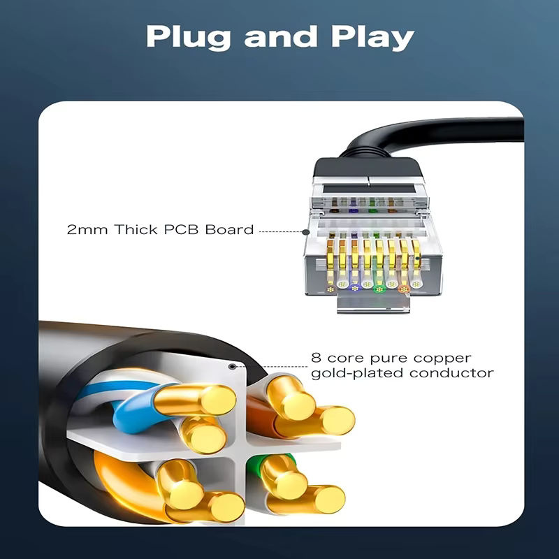 OULLX RJ45 Netzwerk-Splitter Konverter CAT7 CAT6 CAT5 Ethernet LAN Adapter, 1 Eingang zu 4 Ausgänge, Schwarz - Bild 6