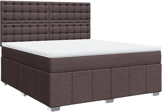 vidaXL Boxspringbett Hybrid mit Matratze und Taschenfederkern, Dunkelbraun und Weiß, B/T/H: 180 x 200 x 140,5 cm - Bild 1