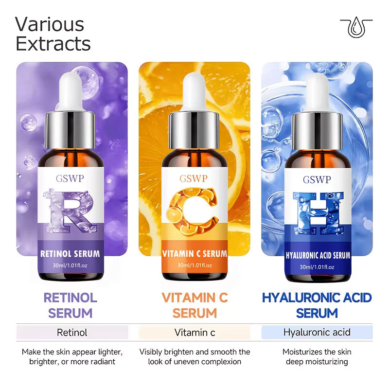 GSWP Tag & Nacht Feuchtigkeitsserum-Set, 90 ml, Retinol, Hyaluronsäure, Vitamin C - Bild 3