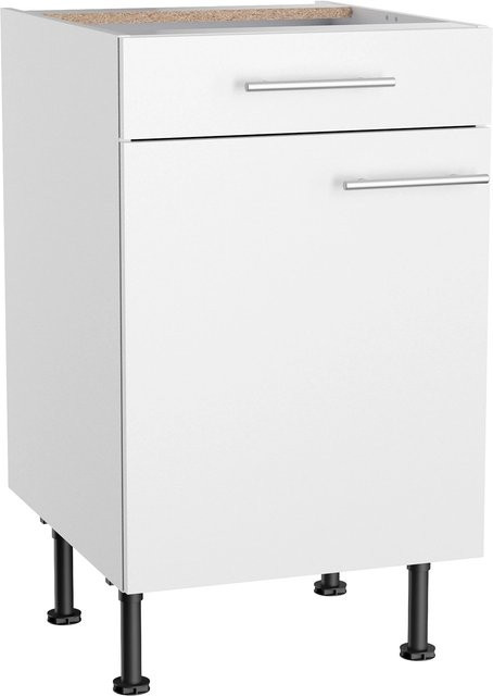 Optifit Küchen-Unterschrank Bengt in Weiß mit Feinstruktur, B/T/H: 50 x 58,4 x 85 cm - Bild 1