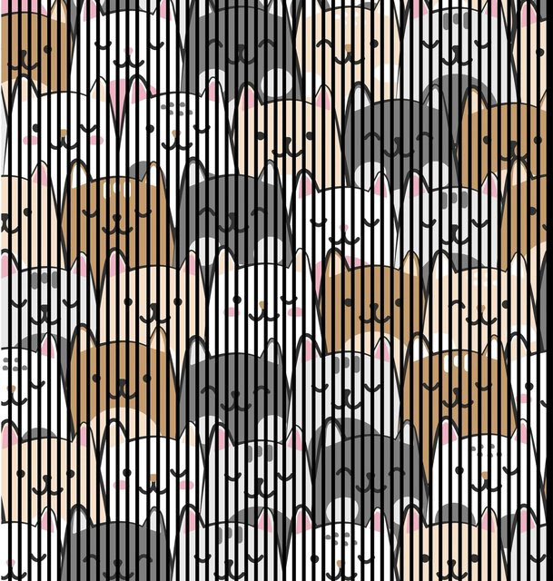 FN Acustico Akustikplatte Kitty 1 aus PET und MDF in Bunt, H x B x T: 2.400 x 2.253 x 19 mm - Bild 1