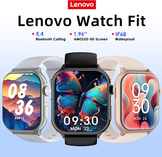 Lenovo Fit F101 Smartwatch mit 1,96 Zoll HD AMOLED Display, Bluetooth-Anrufe, Herzfrequenzmessung und Wasserdichtigkeit, Farbe: Grau - Bild 1