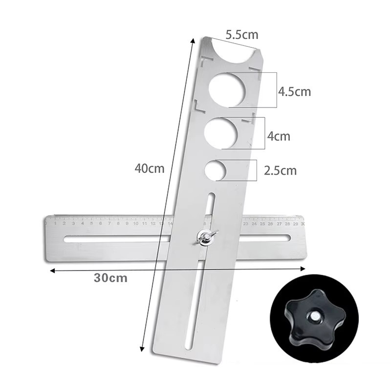 Einstellbarer Fliesen Locator in Silber zur Wandmarkierung und Positionierung für Keramik, Marmor und Bohrungen - Bild 5