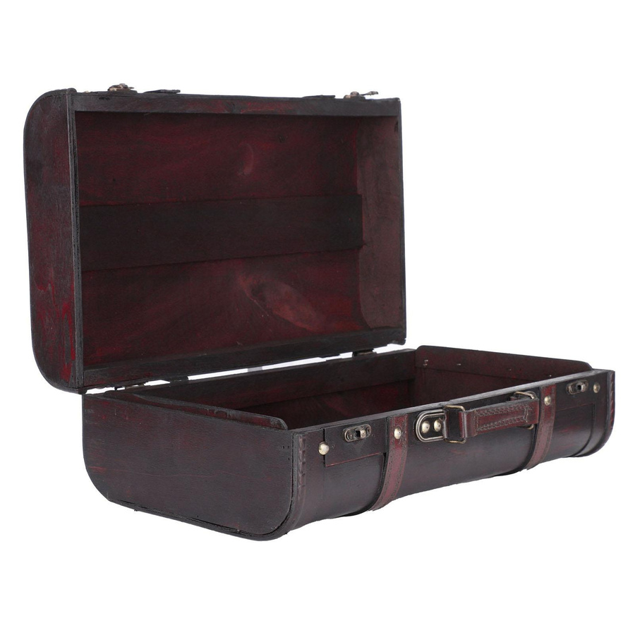 Koogeelife Tragbarer Antik-Koffer aus Holz und Leder als Dekorationsbox und Foto-Requisit - Bild 2