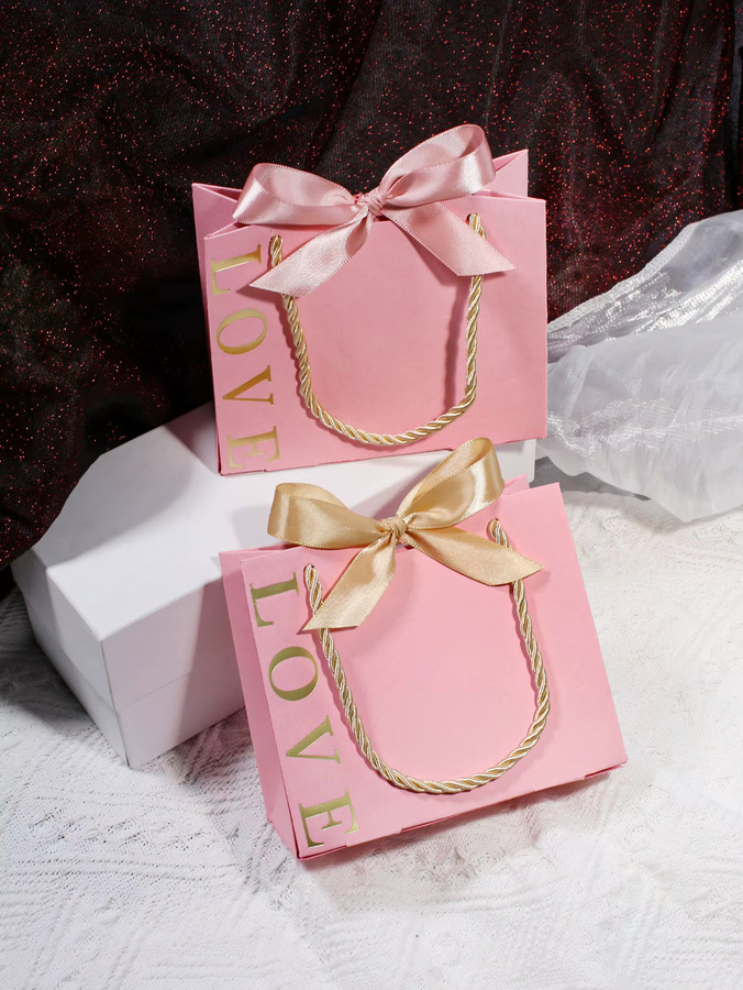 Geschenktüten mit LOVE-Aufdruck aus Papier für Hochzeiten, Valentinstag und Partys - Bild 2
