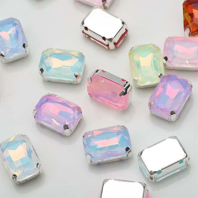 ZHUBI Bohrer, rechteckiges Glas, Mokka, Diamant, 10 x 14 mm - Bild 1