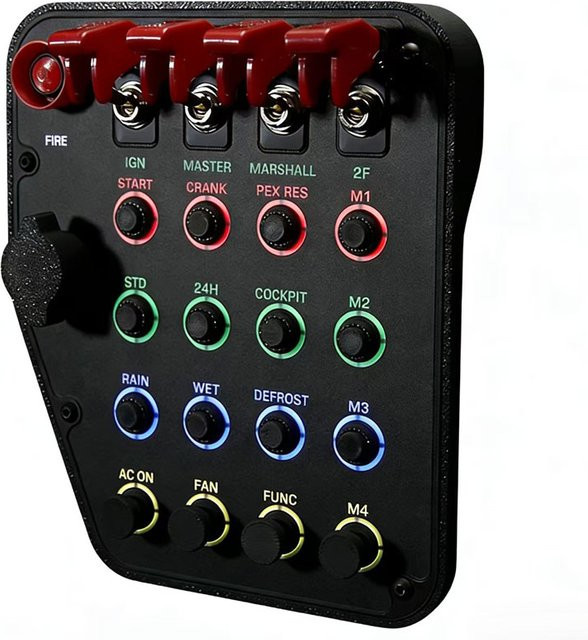 DUTRIEUX Multifunktionale RGB Tasten-Steuerbox für PC-Simulator-Rennzentralen in Schwarz und Multicolour - Bild 1