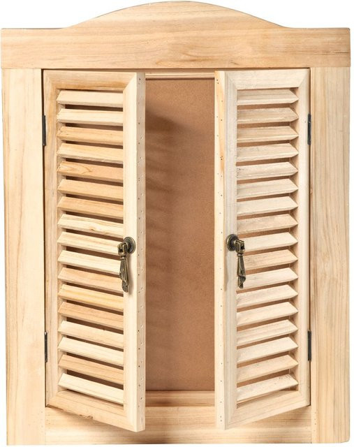 VBS Wandtafel Fensterladen in Beige im Landhausstil aus MDF-Holz und Fichtenholz - Bild 1
