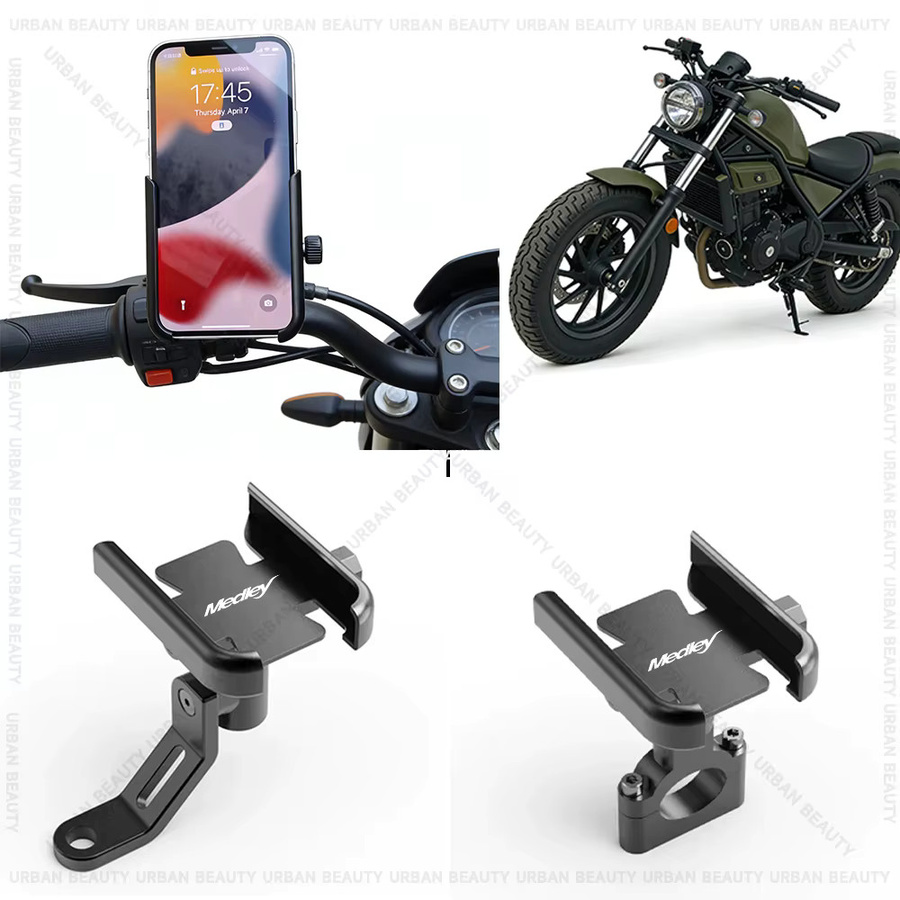 Motorrad Handyhalterung und GPS Halterung für Piaggio Medley 125 150 200 S 200 S150 in Schwarz - Bild 2