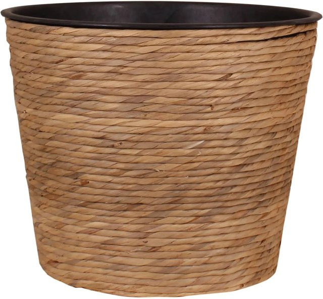 PP-Übertopf mit Wasserhyazinthe in Natur und Beige, Durchmesser: 40 cm, Höhe: 32 cm - Bild 1