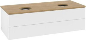 V&B Waschtischunterschrank Antao mit Beleuchtung, Farbe Weiß und Eiche Honig, B/T/H: 120 x 50 x 50 cm - Bild 1