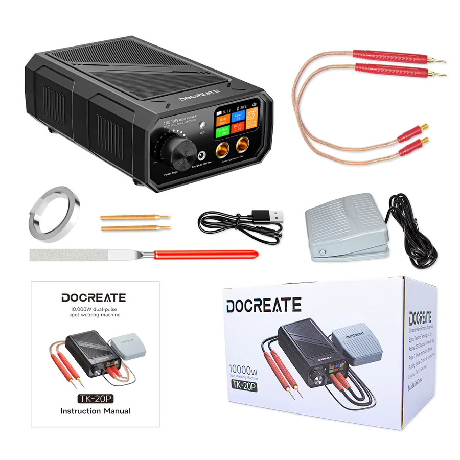 TK-20P Tragbarer Fußpedal-Punktschweißgerät Kit 10000W Dual Pulse Schweißmaschine für Batterie-Reparatur und Nickelstreifen-Schweißen in Schwarz - Bild 2