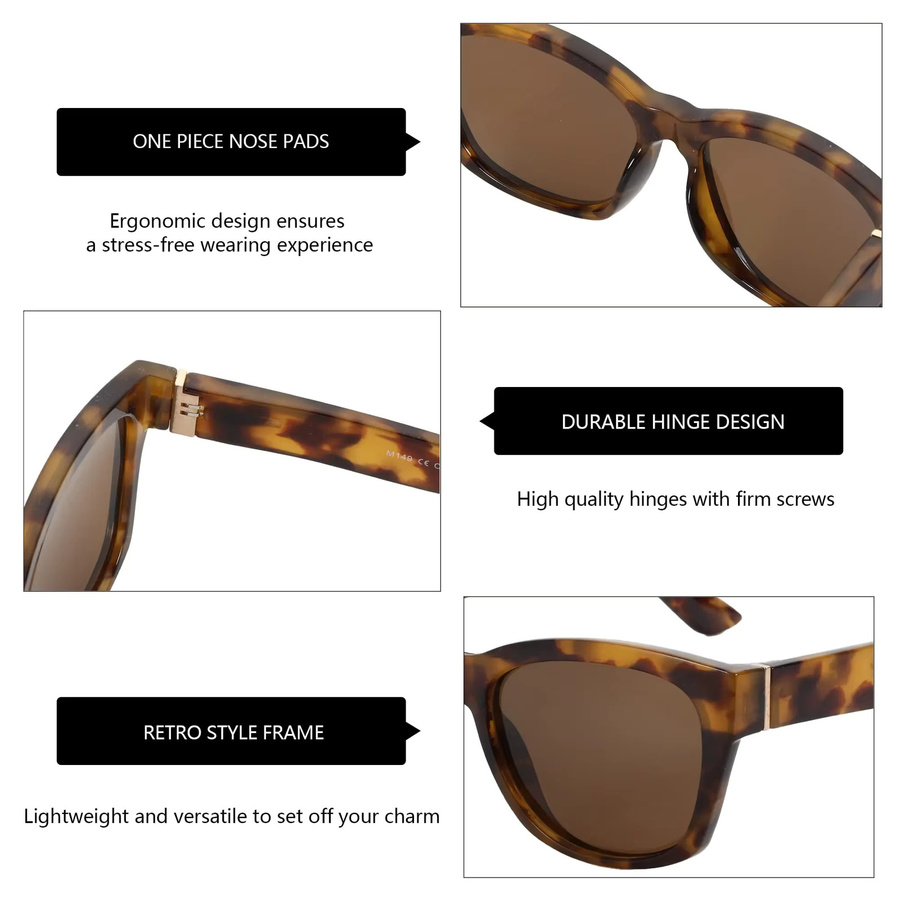 BLUEMOKY Sonnenbrille Cat-Eye, Vollrand, Braun, Kunststoff, Damen - Bild 4