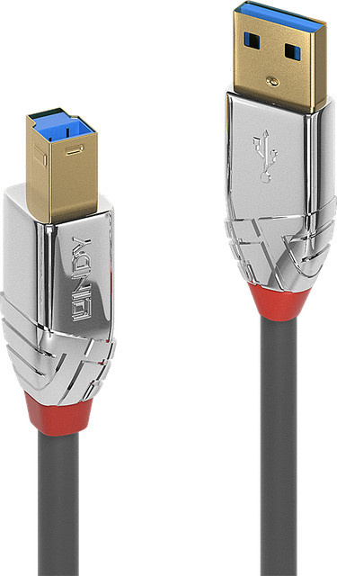 Lindy CROMO USB-Kabel USB Typ A auf USB Typ B, USB 3.1, Grau, Länge: 50 cm - Bild 1