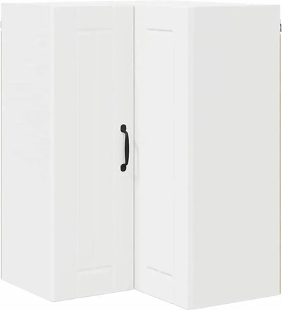 vidaXL Wandhängender Küchenschrank in Weiß mit Regalfächern und Scharniertüren, B/T/H: 57 x 57 x 80 cm