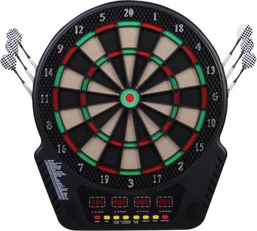 HOMCOM Elektronische Dartscheibe, mit 6 Darts und 24 Dartköpfen