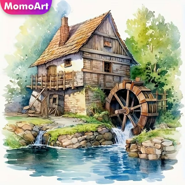 Momoart Diamant-Malerei Haus, Diamant-Mosaik, Natur, Bunt / Mehrfarbig - Bild 1