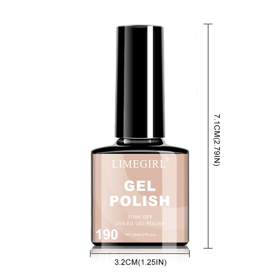 LIMEGIRL Gel Nagellack Set, Rosa, Schimmernd, 4 Teile - Bild 2