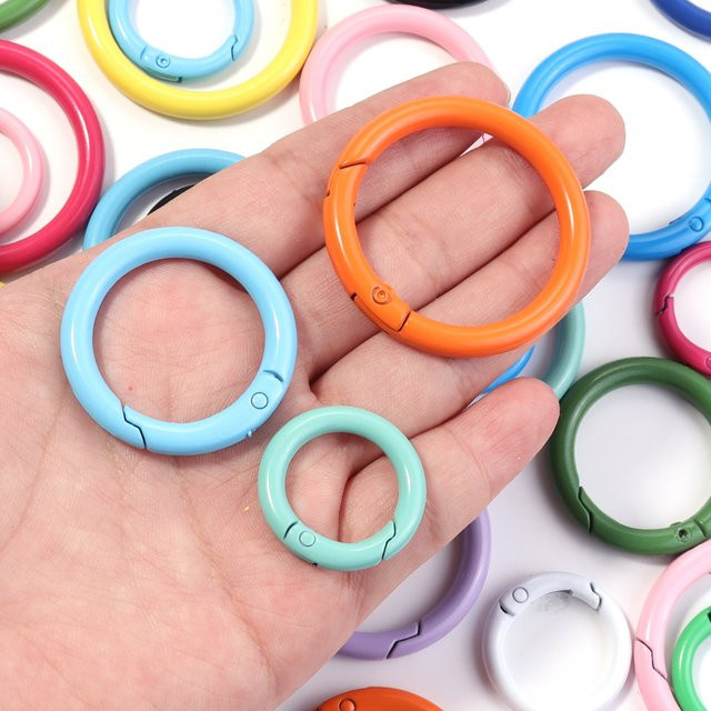 lingsai Metall-O-Ring-Federverschlüsse, runde Karabinerhaken, Bunt, Unisex - Bild 1