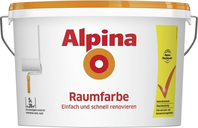 Alpina Dispersionsfarbe Weiß Matt mit 5 l Füllmenge - Bild 1