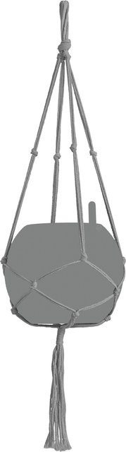 Lechuza Makramee Hängeampel Cotton Pure in Grau, Breite: 22 cm, Höhe: 14 cm - Bild 1