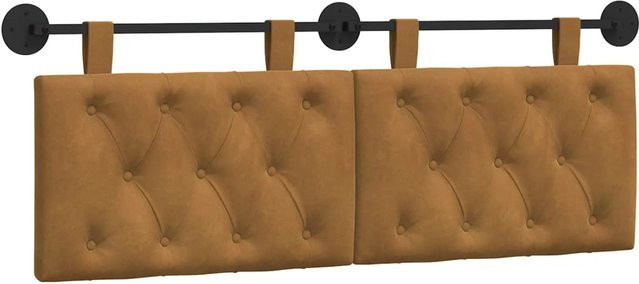 vidaXL Wandmontiertes Hängeelement in Braun mit Samtbezug B/T/H: 150 x 55 x 7 cm - Bild 1