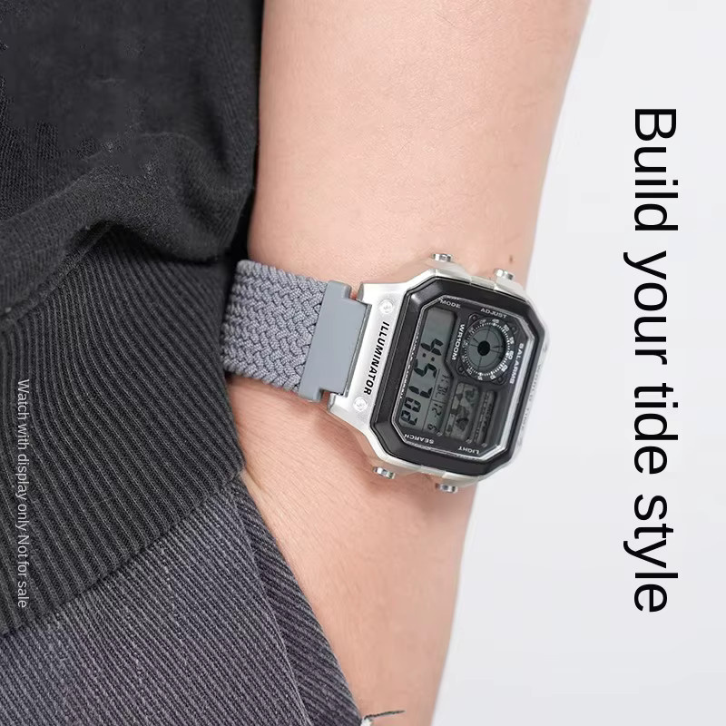 Casio Uhrenarmband Textil/NATO, Schwarz, Unisex, Magnetschnalle - Bild 3